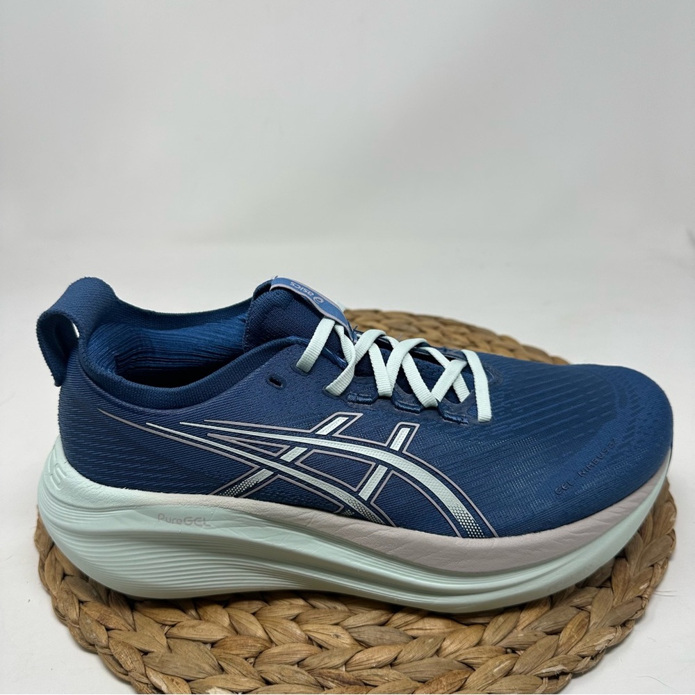 ASICS Gel Nimbus 27 Running Shoes Grand Shark Aqua Blue Size 11 Women's